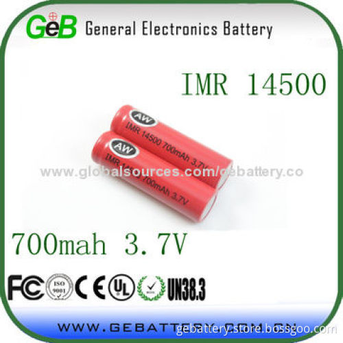 AW 18650 2,000mAh IMR/18650 Batteries for Electronic Cigarettes, 3.7V Voltage